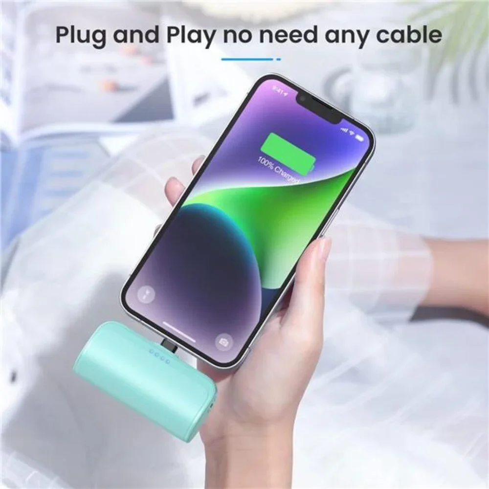 Mini Portable Charger Power Bank for iPhone,5200mAh Portable Phone Charger